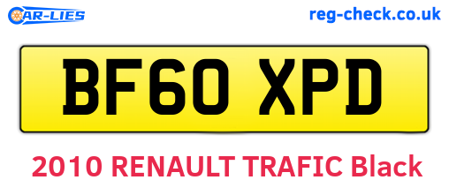BF60XPD are the vehicle registration plates.