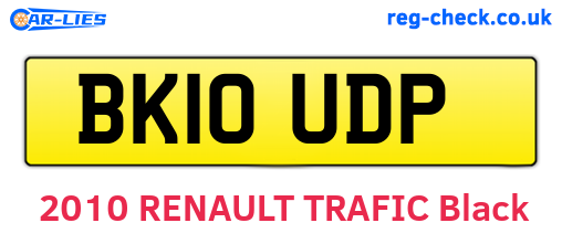 BK10UDP are the vehicle registration plates.