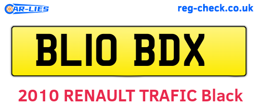 BL10BDX are the vehicle registration plates.