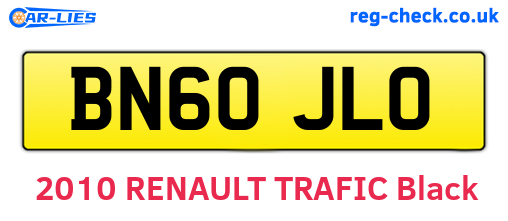 BN60JLO are the vehicle registration plates.