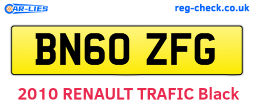 BN60ZFG are the vehicle registration plates.