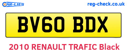 BV60BDX are the vehicle registration plates.