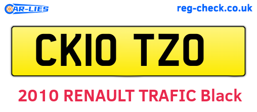 CK10TZO are the vehicle registration plates.