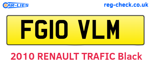 FG10VLM are the vehicle registration plates.