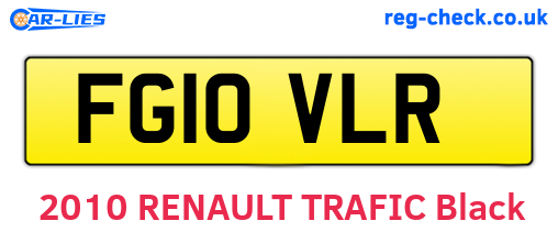 FG10VLR are the vehicle registration plates.
