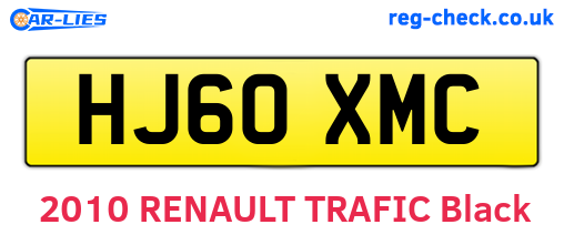 HJ60XMC are the vehicle registration plates.