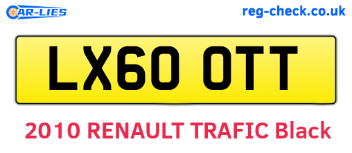 LX60OTT are the vehicle registration plates.