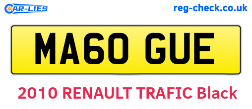 MA60GUE are the vehicle registration plates.