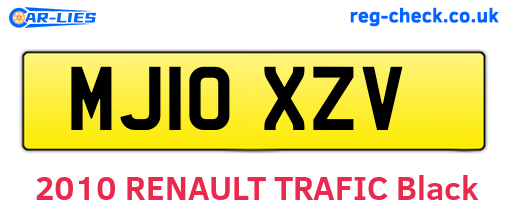MJ10XZV are the vehicle registration plates.