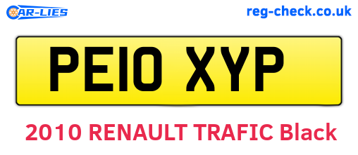 PE10XYP are the vehicle registration plates.