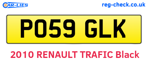 PO59GLK are the vehicle registration plates.