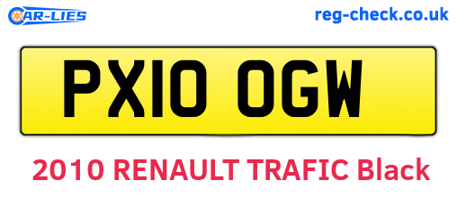 PX10OGW are the vehicle registration plates.