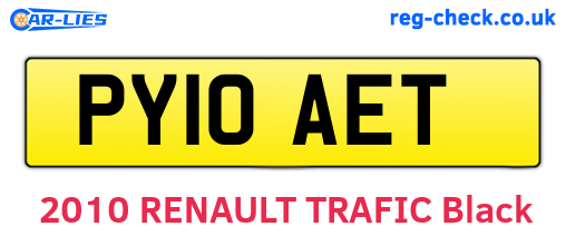 PY10AET are the vehicle registration plates.