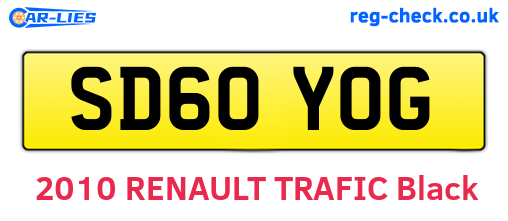 SD60YOG are the vehicle registration plates.