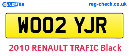 WO02YJR are the vehicle registration plates.