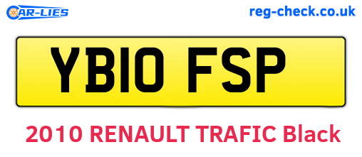 YB10FSP are the vehicle registration plates.