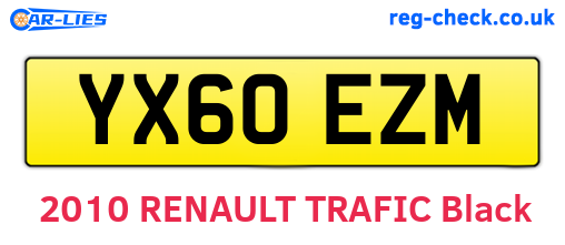 YX60EZM are the vehicle registration plates.