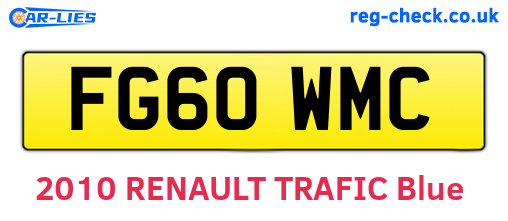 FG60WMC are the vehicle registration plates.