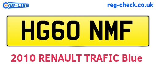 HG60NMF are the vehicle registration plates.