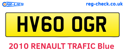 HV60OGR are the vehicle registration plates.