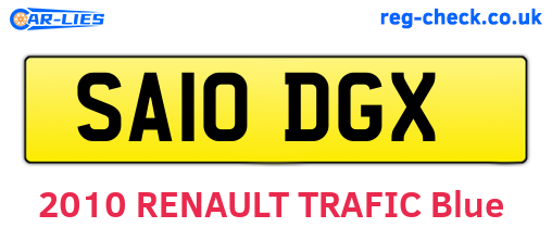 SA10DGX are the vehicle registration plates.