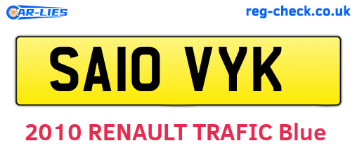 SA10VYK are the vehicle registration plates.