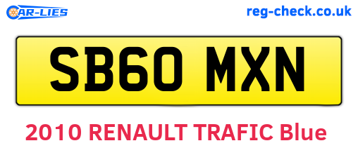 SB60MXN are the vehicle registration plates.