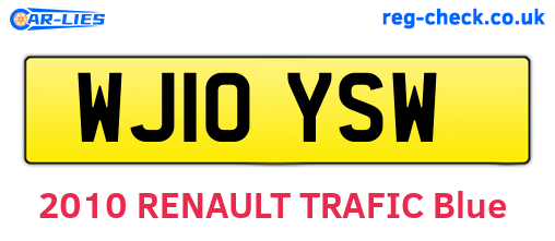 WJ10YSW are the vehicle registration plates.