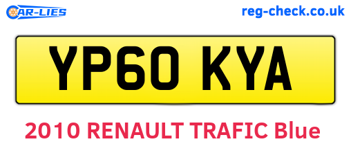 YP60KYA are the vehicle registration plates.