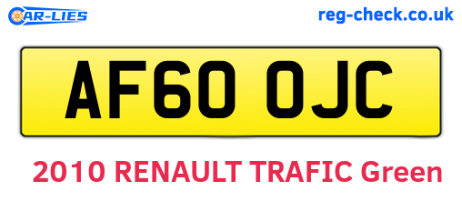 AF60OJC are the vehicle registration plates.