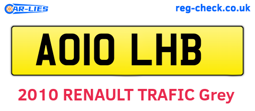 AO10LHB are the vehicle registration plates.