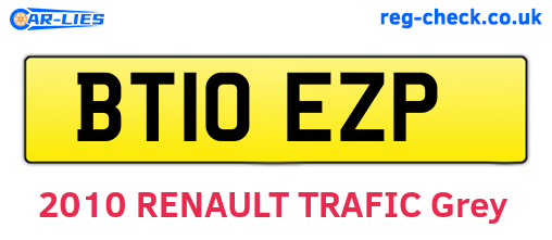 BT10EZP are the vehicle registration plates.