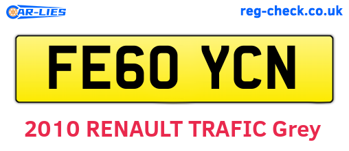 FE60YCN are the vehicle registration plates.