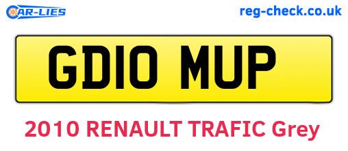 GD10MUP are the vehicle registration plates.