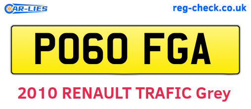 PO60FGA are the vehicle registration plates.