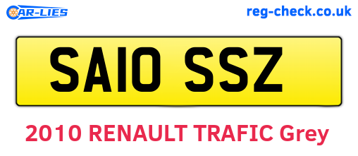 SA10SSZ are the vehicle registration plates.