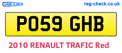 PO59GHB are the vehicle registration plates.