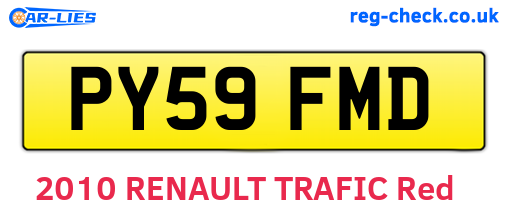 PY59FMD are the vehicle registration plates.