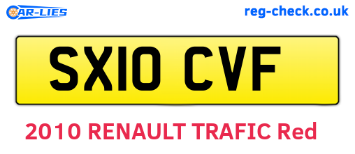 SX10CVF are the vehicle registration plates.