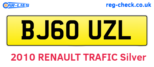 BJ60UZL are the vehicle registration plates.