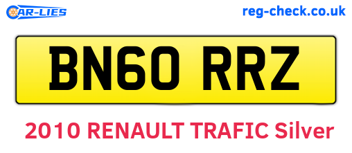 BN60RRZ are the vehicle registration plates.