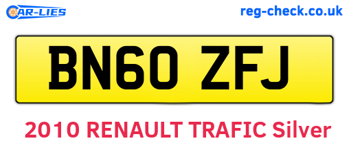BN60ZFJ are the vehicle registration plates.