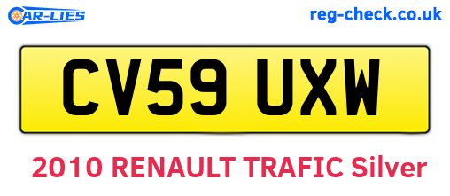 CV59UXW are the vehicle registration plates.