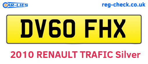 DV60FHX are the vehicle registration plates.