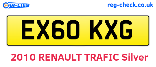 EX60KXG are the vehicle registration plates.