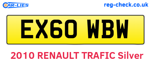 EX60WBW are the vehicle registration plates.