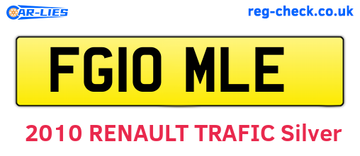 FG10MLE are the vehicle registration plates.