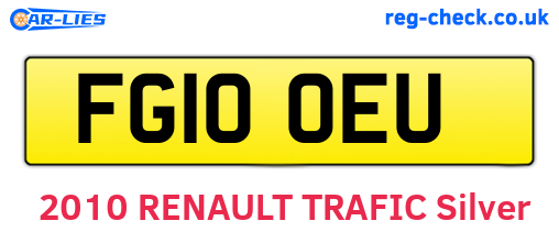 FG10OEU are the vehicle registration plates.