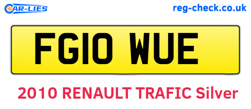 FG10WUE are the vehicle registration plates.