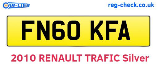 FN60KFA are the vehicle registration plates.